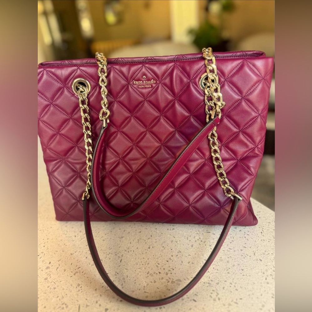 Burgundy Leather Kate Spade Tote